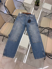 Blue Jeans with Monogram Pockets