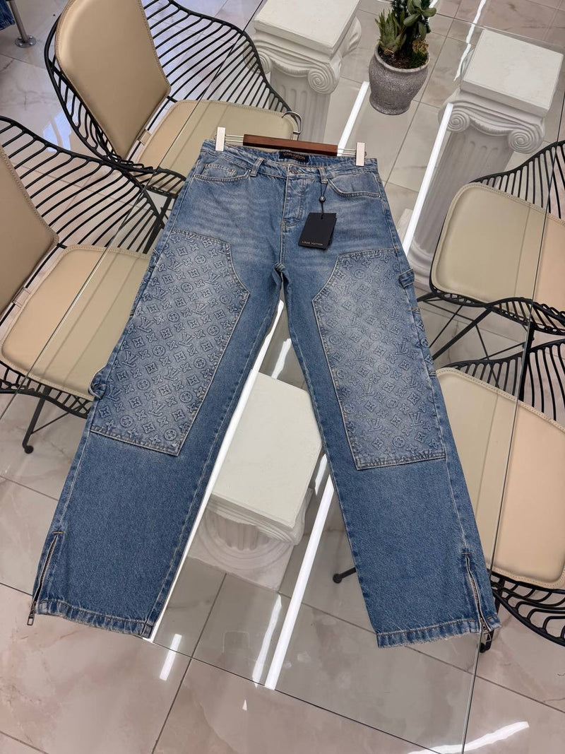 Blue Jeans with Monogram Pockets
