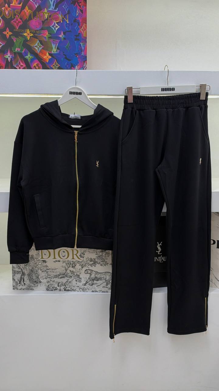 Black Cotton Tracksuit
