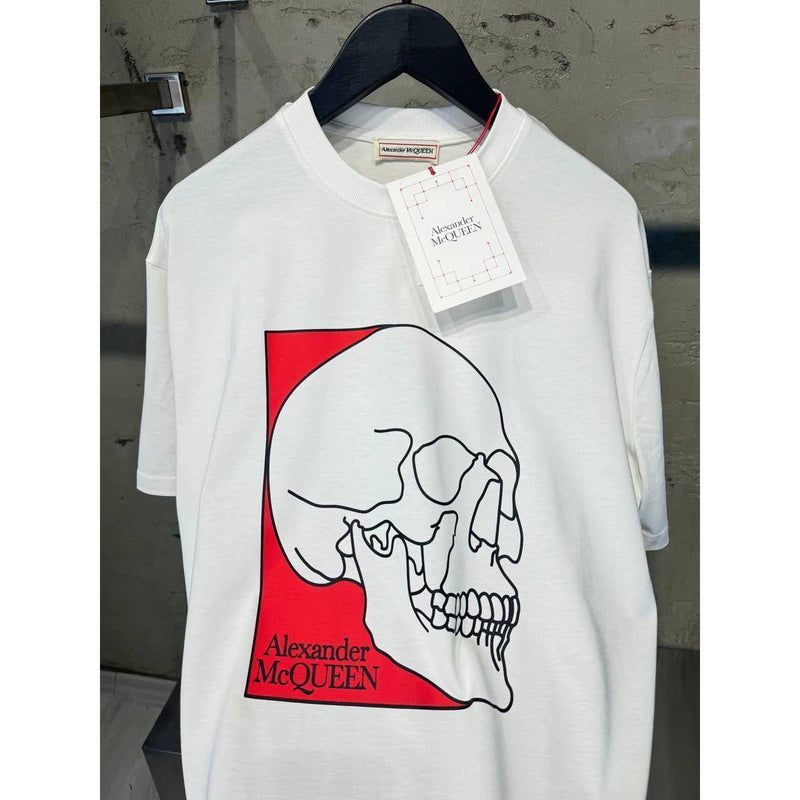 White Oversized T-Shirt with Skull