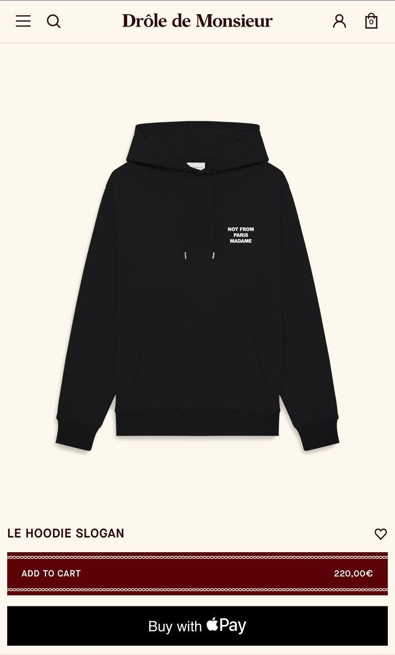 Black Cotton Hoodie