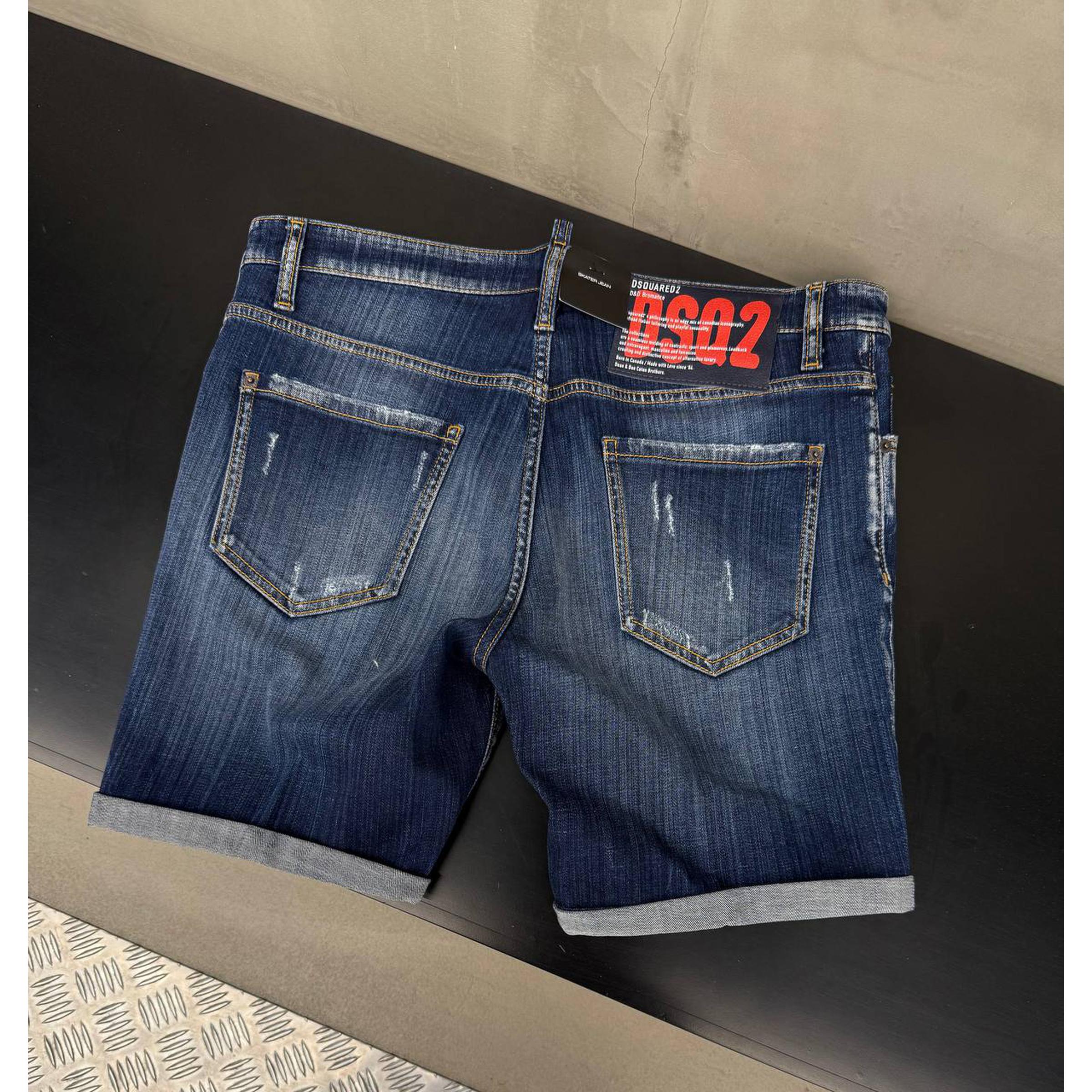 Blue Ripped Shorts