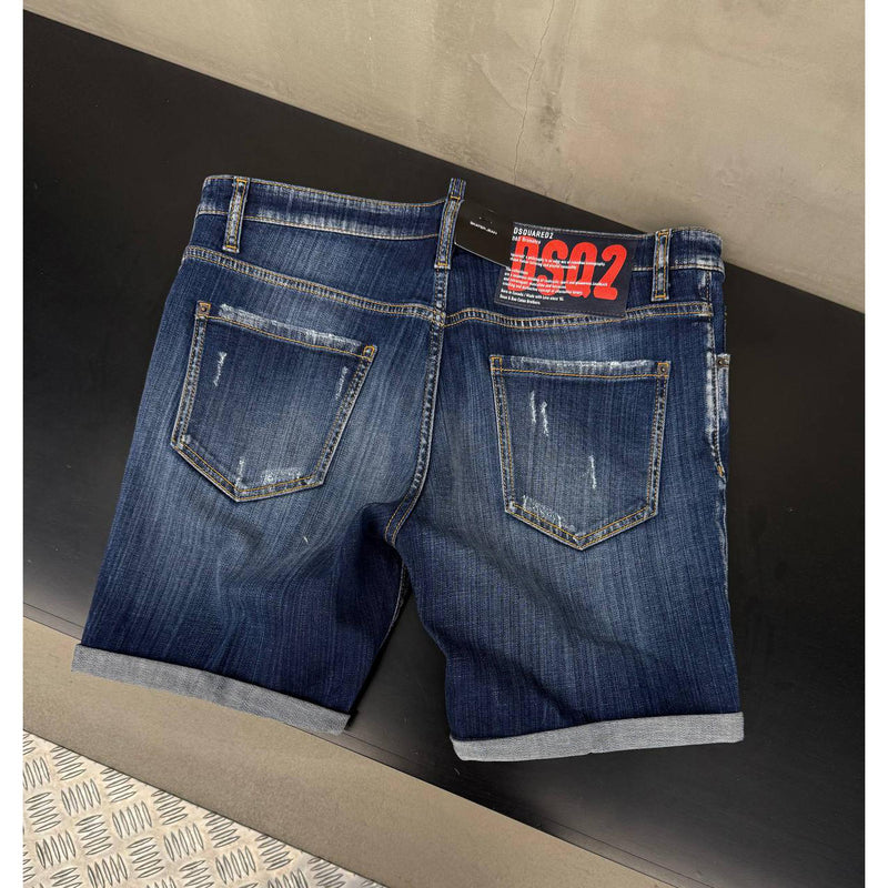 Blue Ripped Shorts
