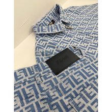 Blue Women Denim Monogram Set