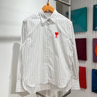 White Women Cotton Shirt with Embroidered Logo
