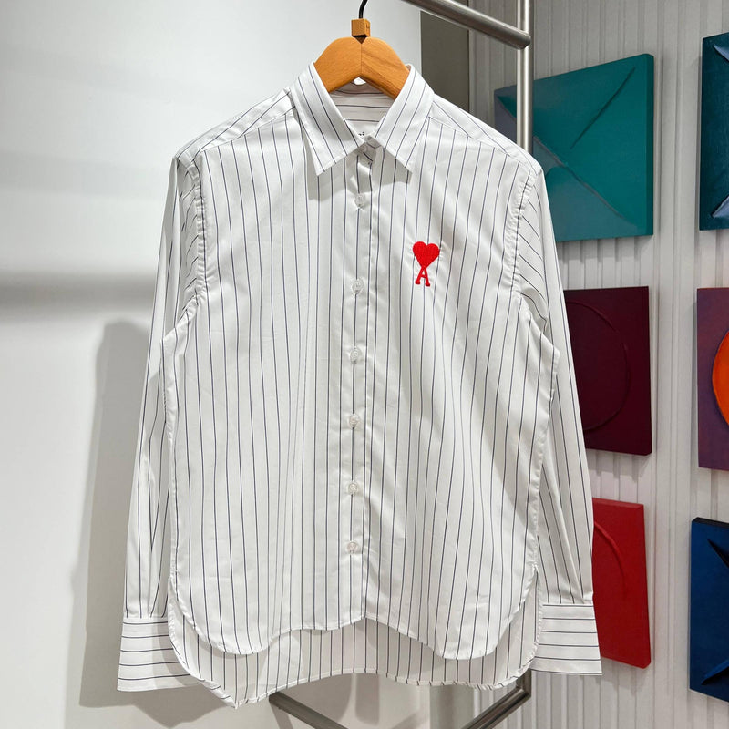 White Women Cotton Shirt with Embroidered Logo