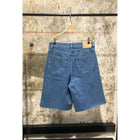 Blue Denim Shorts with Embroidered Logo