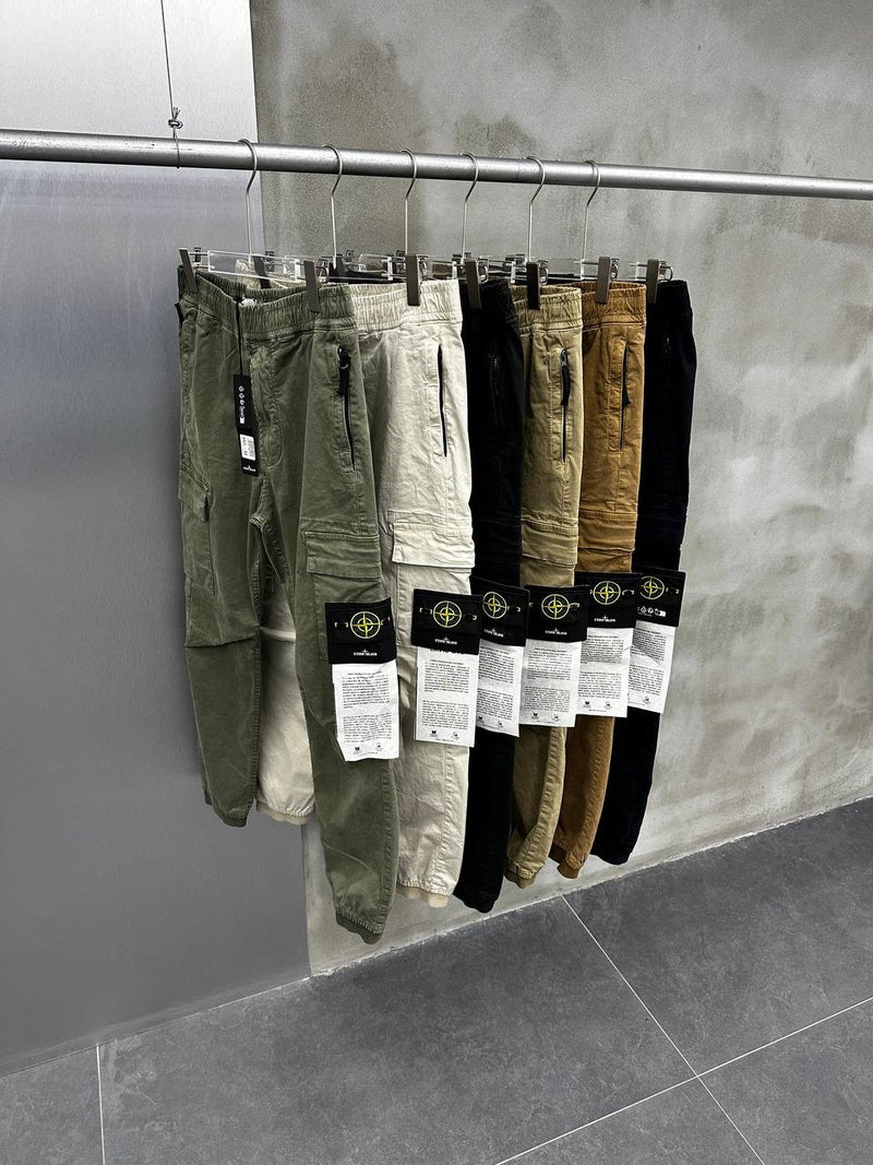 Black & Green Cargo Pants