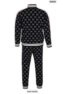 Navy Blue Monogram Tracksuit