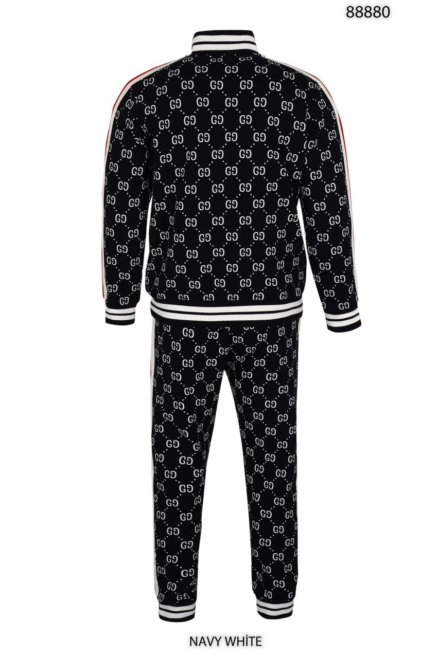 Navy Blue Monogram Tracksuit