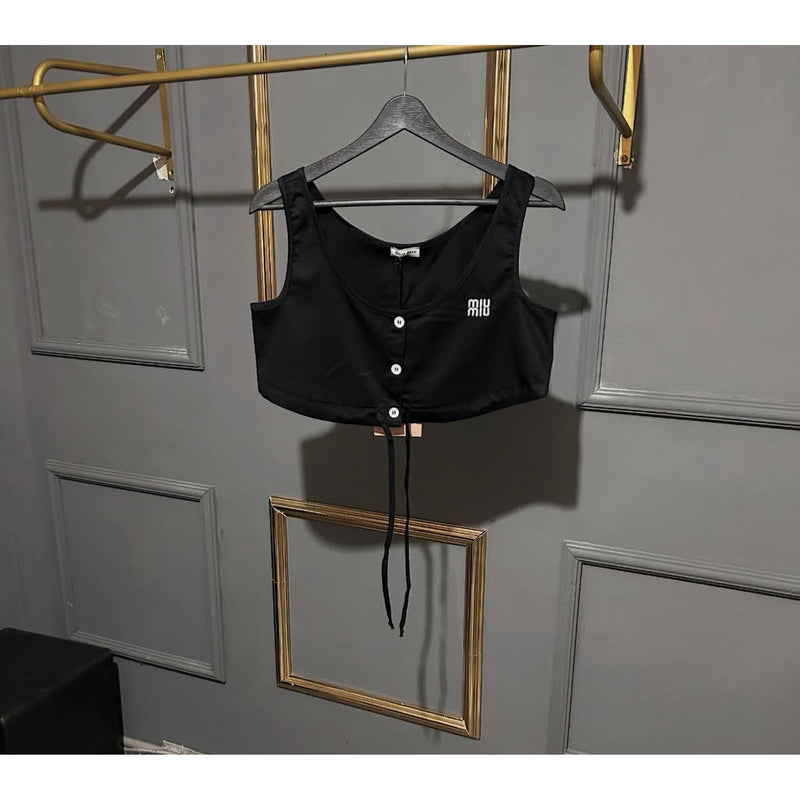 Black Women Cotton Crop Top