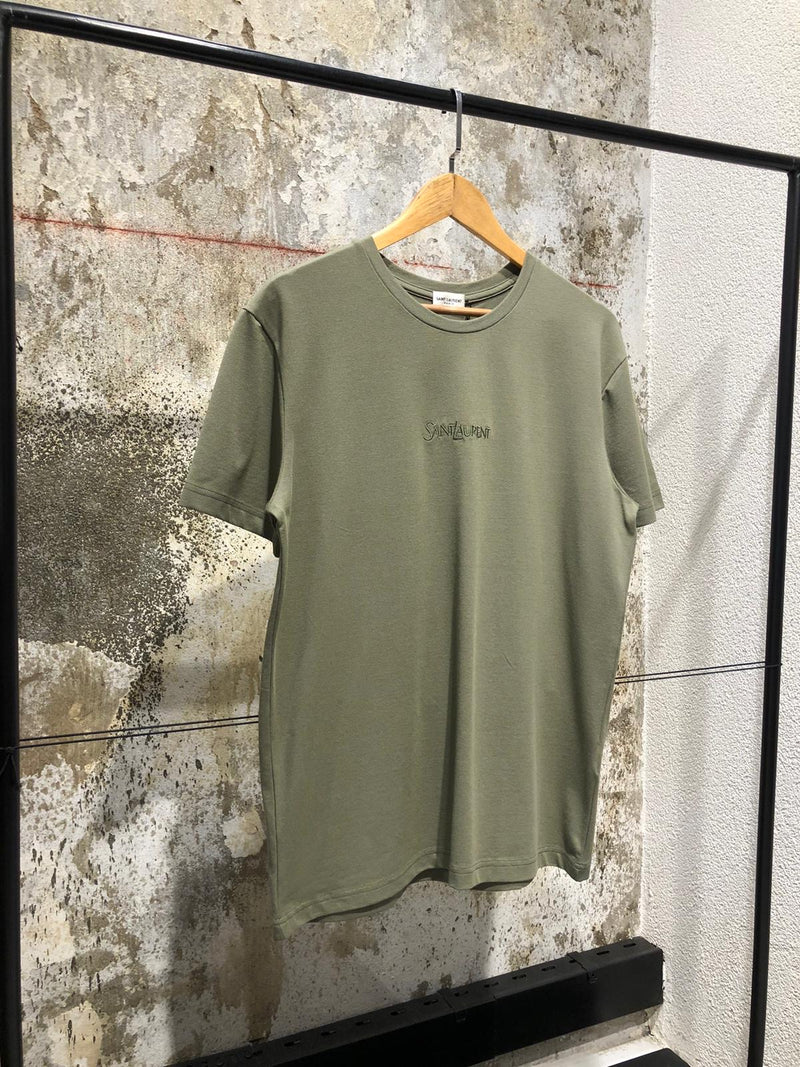 Khaki Green Cotton T-shirt