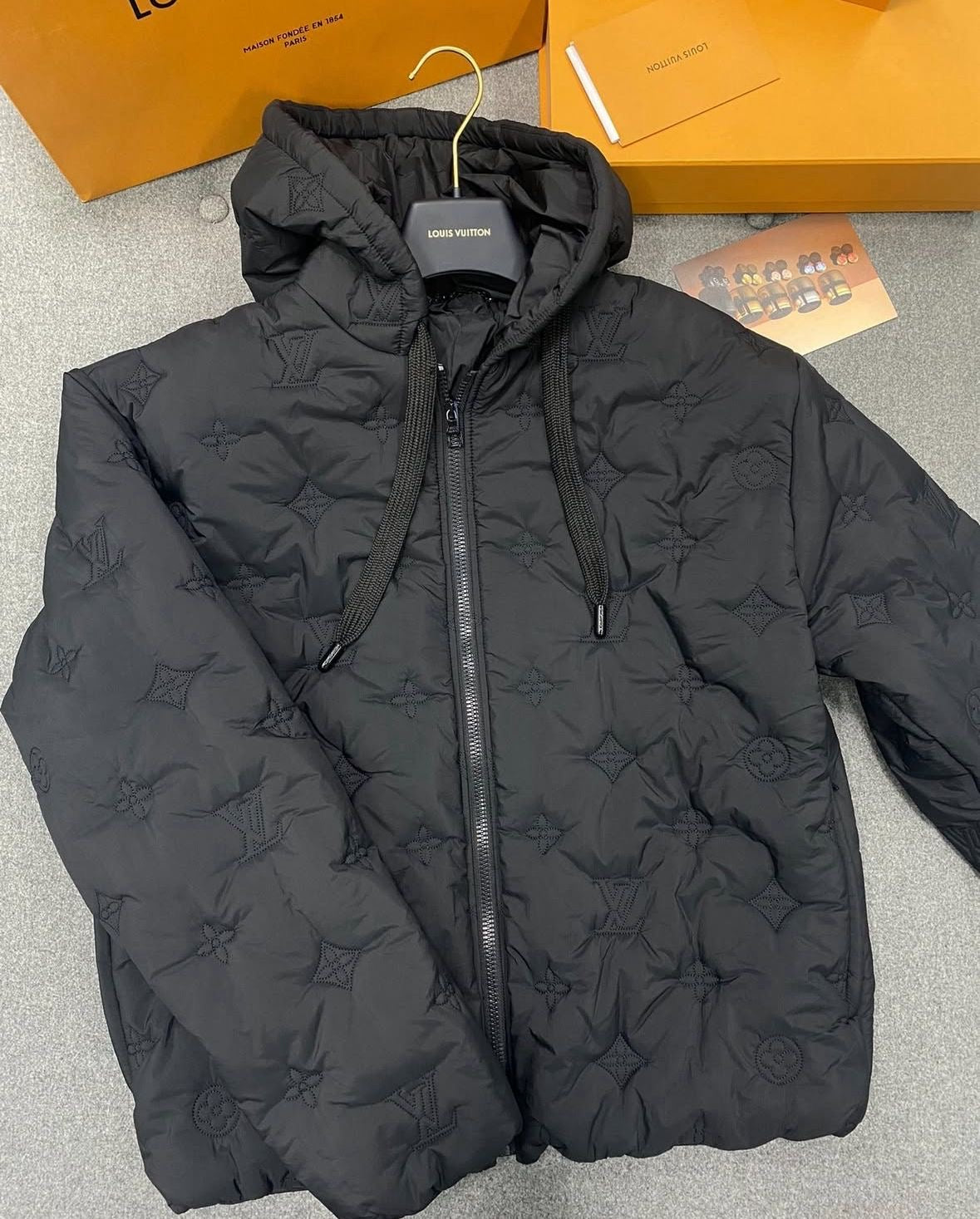 Black Monogram Bomber Jacket