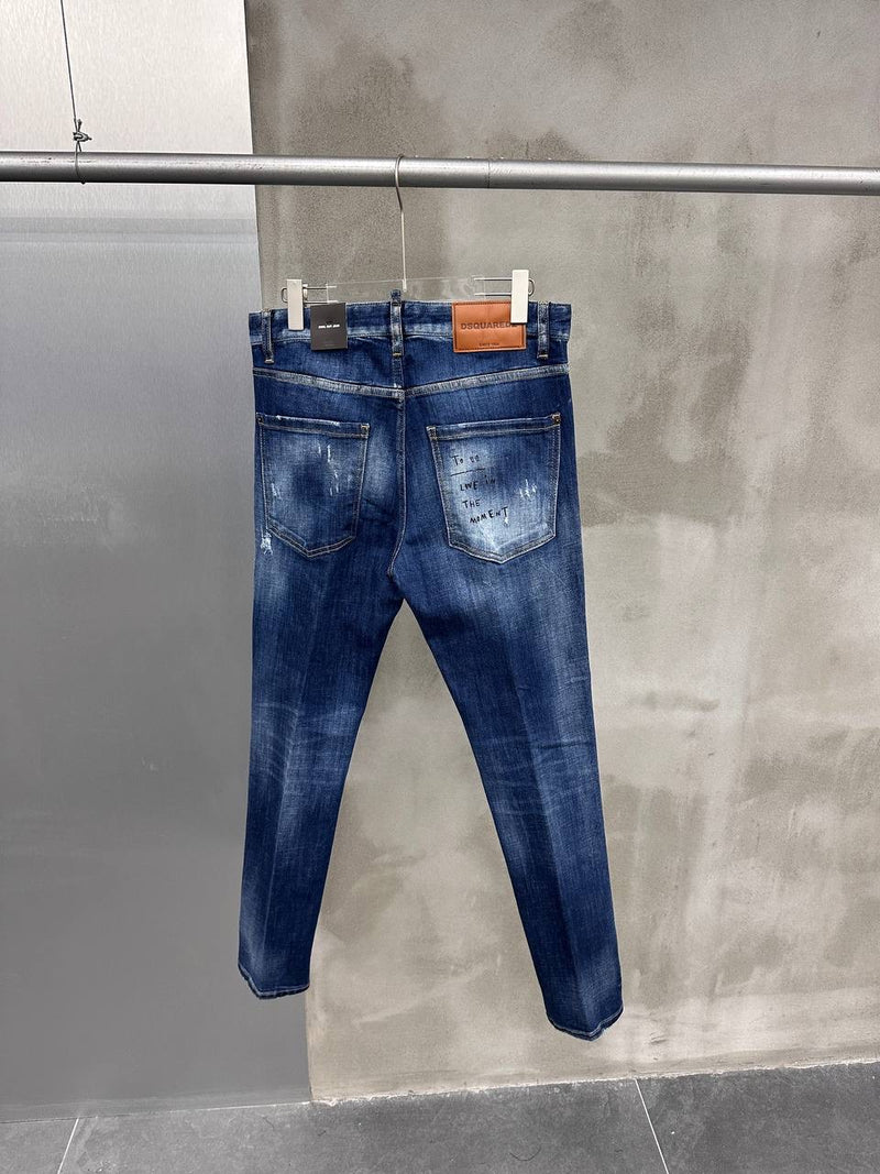 Blue Denim Ripped Jeans