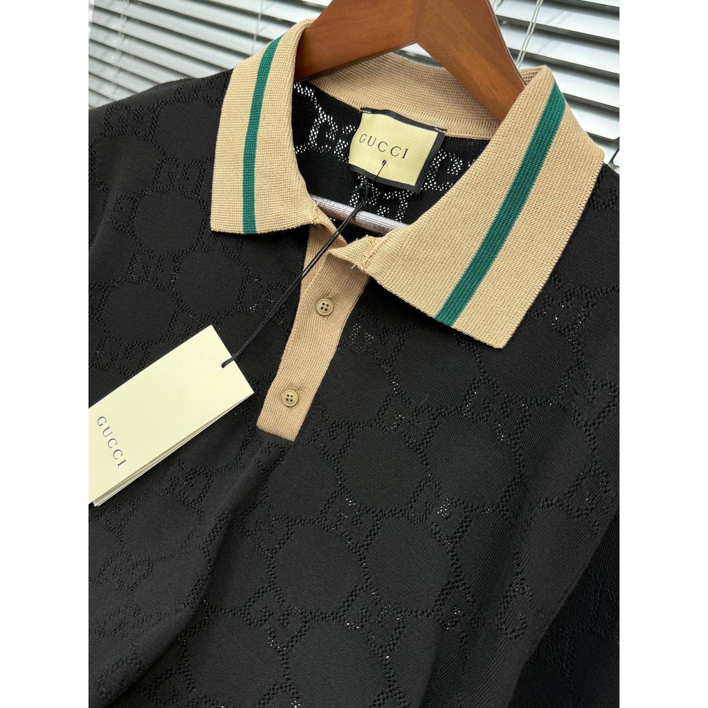 Black Monogram Luxury Polo T-Shirt