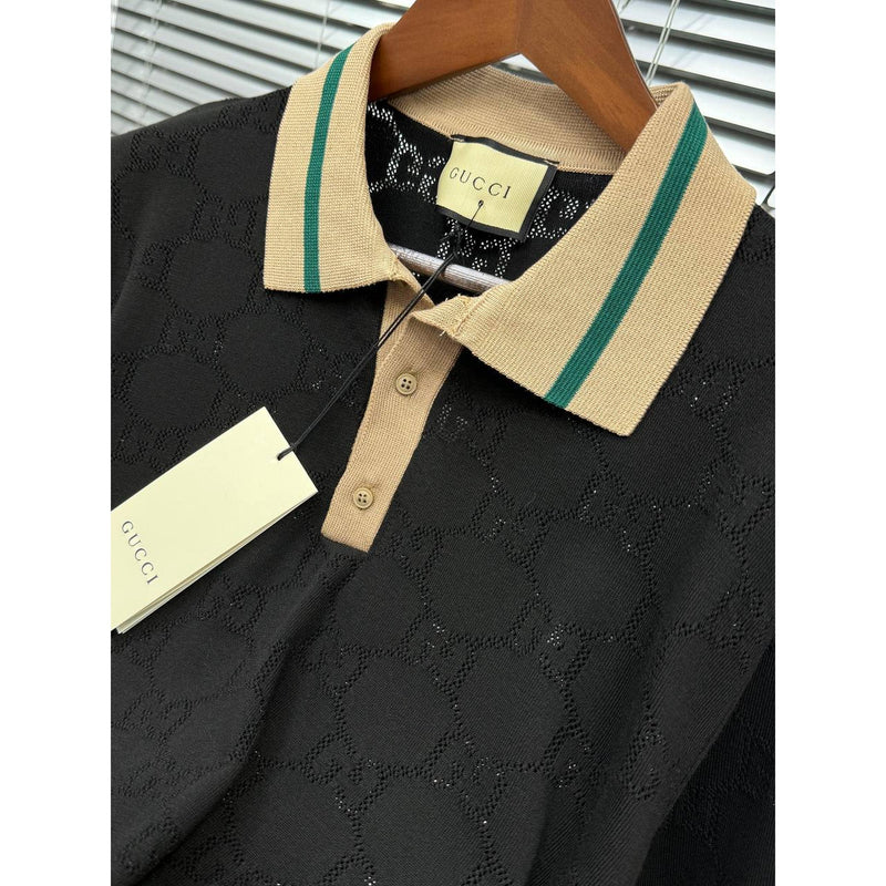 Black Monogram Luxury Polo T-Shirt