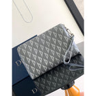 Siva monogram torbica od prave kože