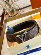 Real Leather Brown Monogram Belt