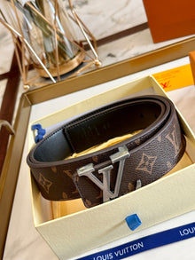 Real Leather Brown Monogram Belt