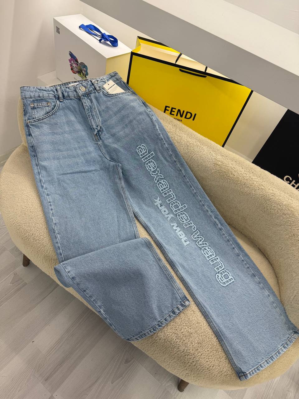 Black & Blue Ripped Jeans