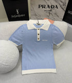 Baby Blue Women Cotton T-shirt