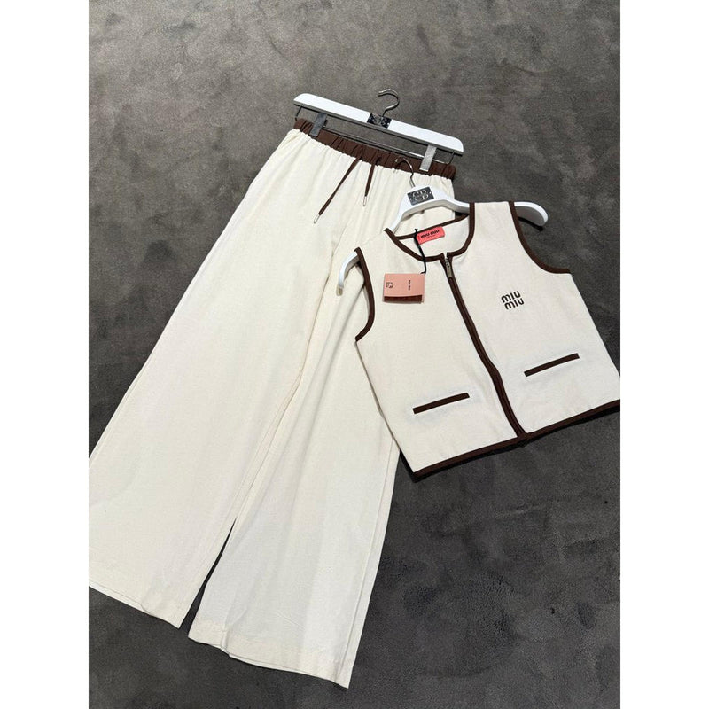 Beige Women Cotton Set