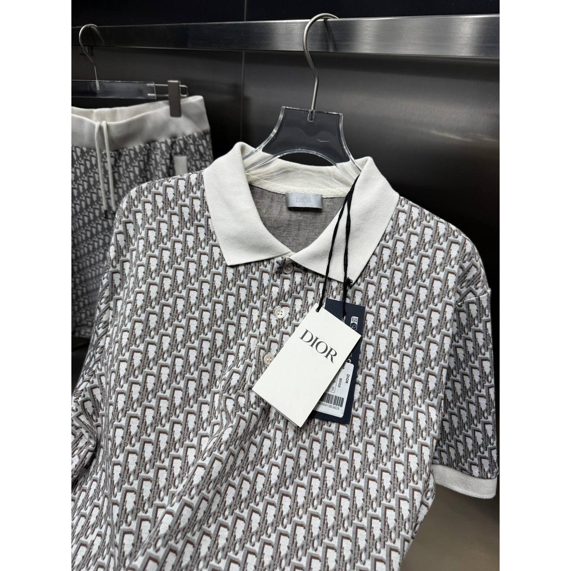 Ljetni set od premium pamuka sive boje s monogramom