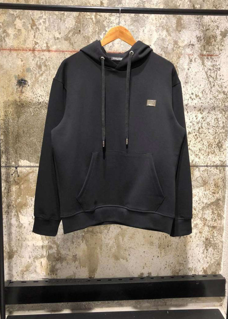 Black Cotton Hoodie