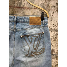 Light Blue Denim Shorts with Logo