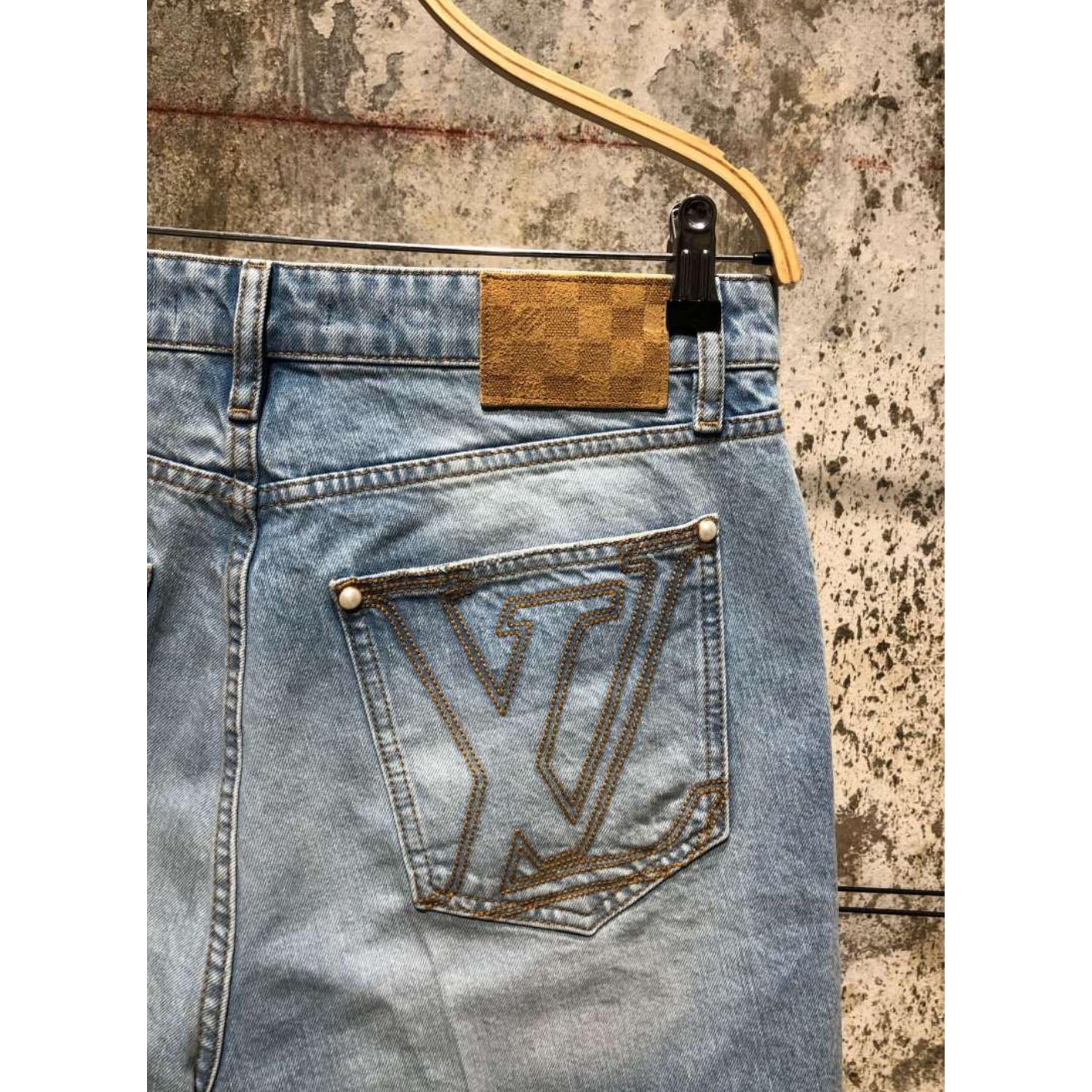 Light Blue Denim Shorts with Logo