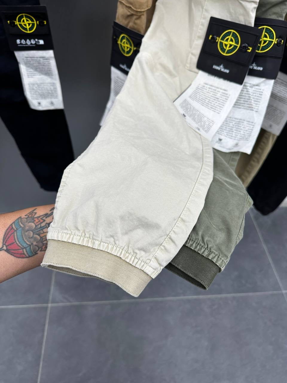 Black & Green Cargo Pants