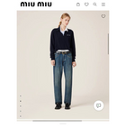 Blue Women’s Jeans with Orange Logo