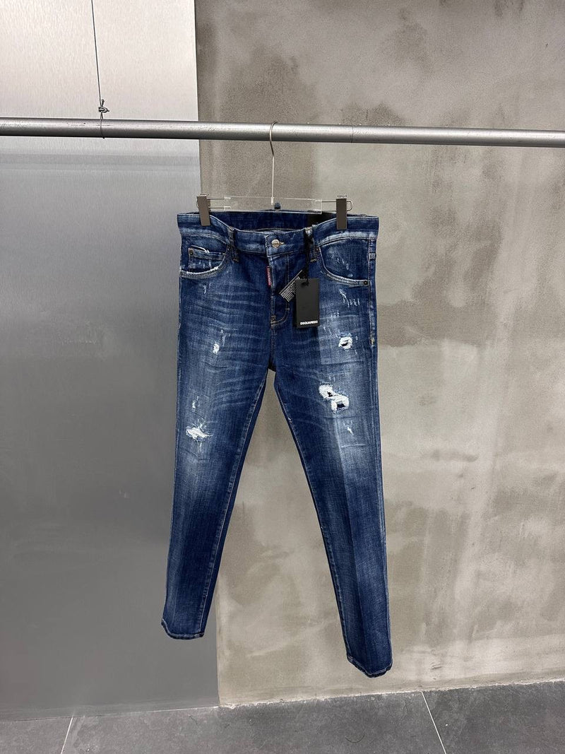 Blue Denim Ripped Jeans