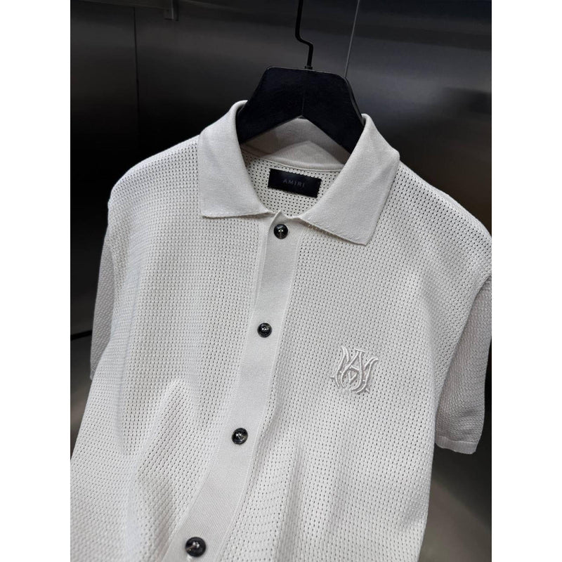 Beige Knitted Polo Shirt