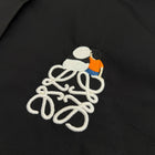 Black Women Cotton Shirt with Embroidered Logo