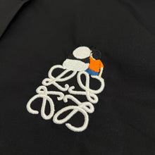 Black Women Cotton Shirt with Embroidered Logo
