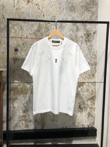 Black & White Oversized T-shirt with Metal Cross