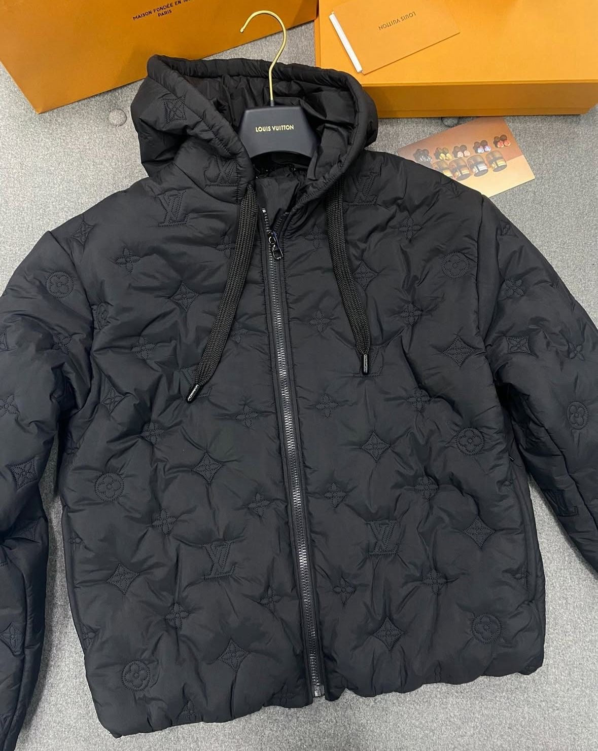 Black Monogram Bomber Jacket