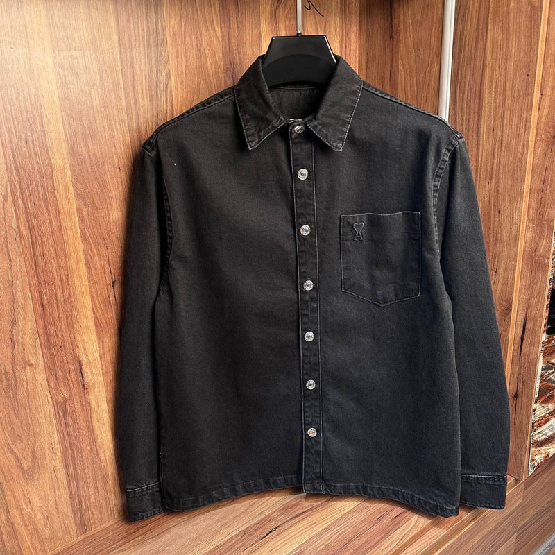 Black Denim Shirt Jacket
