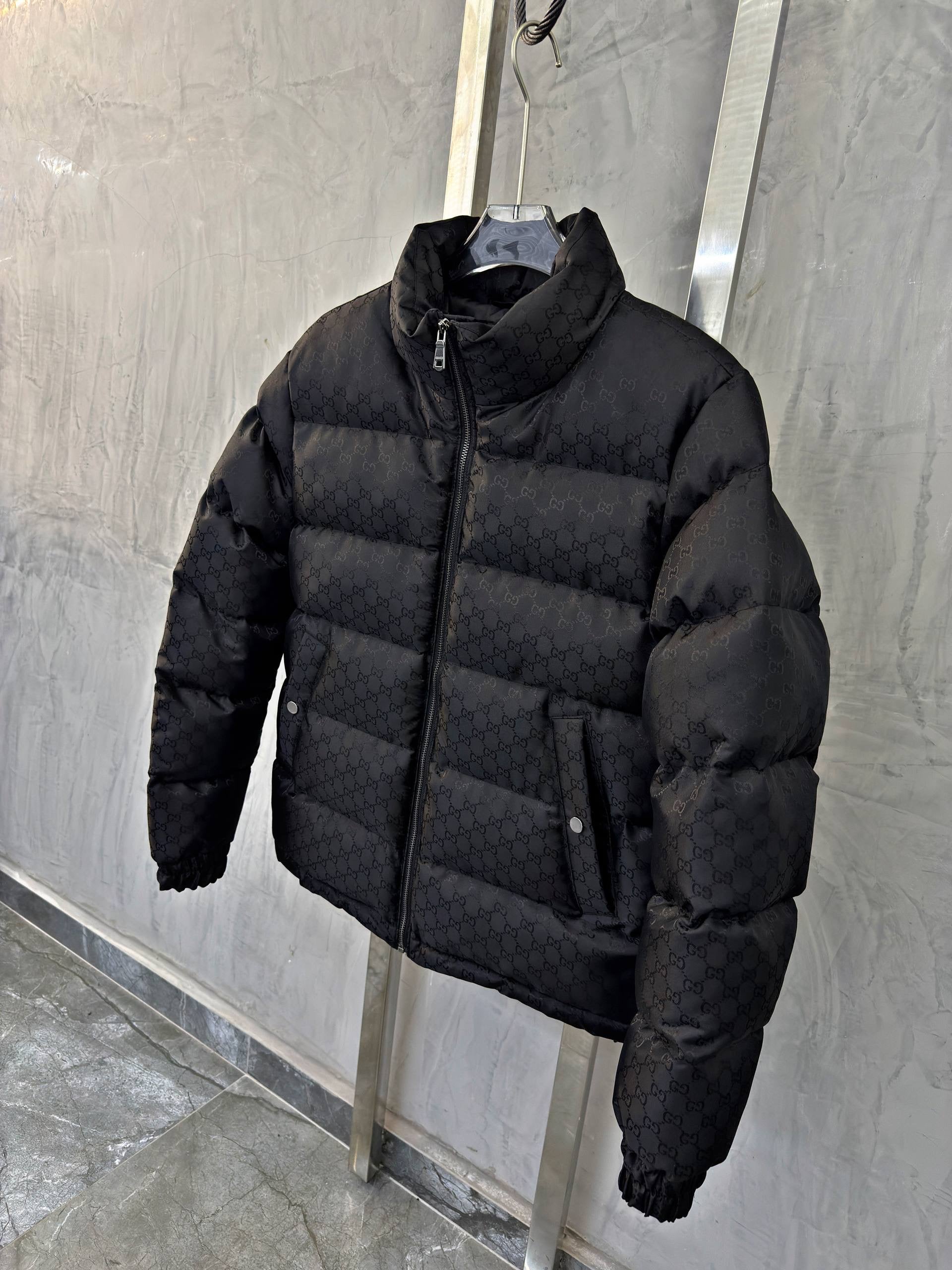 Black Monogram Bomber Jacket