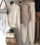 Ecru Women Cotton Set in 2 Pieces (Vest not included)