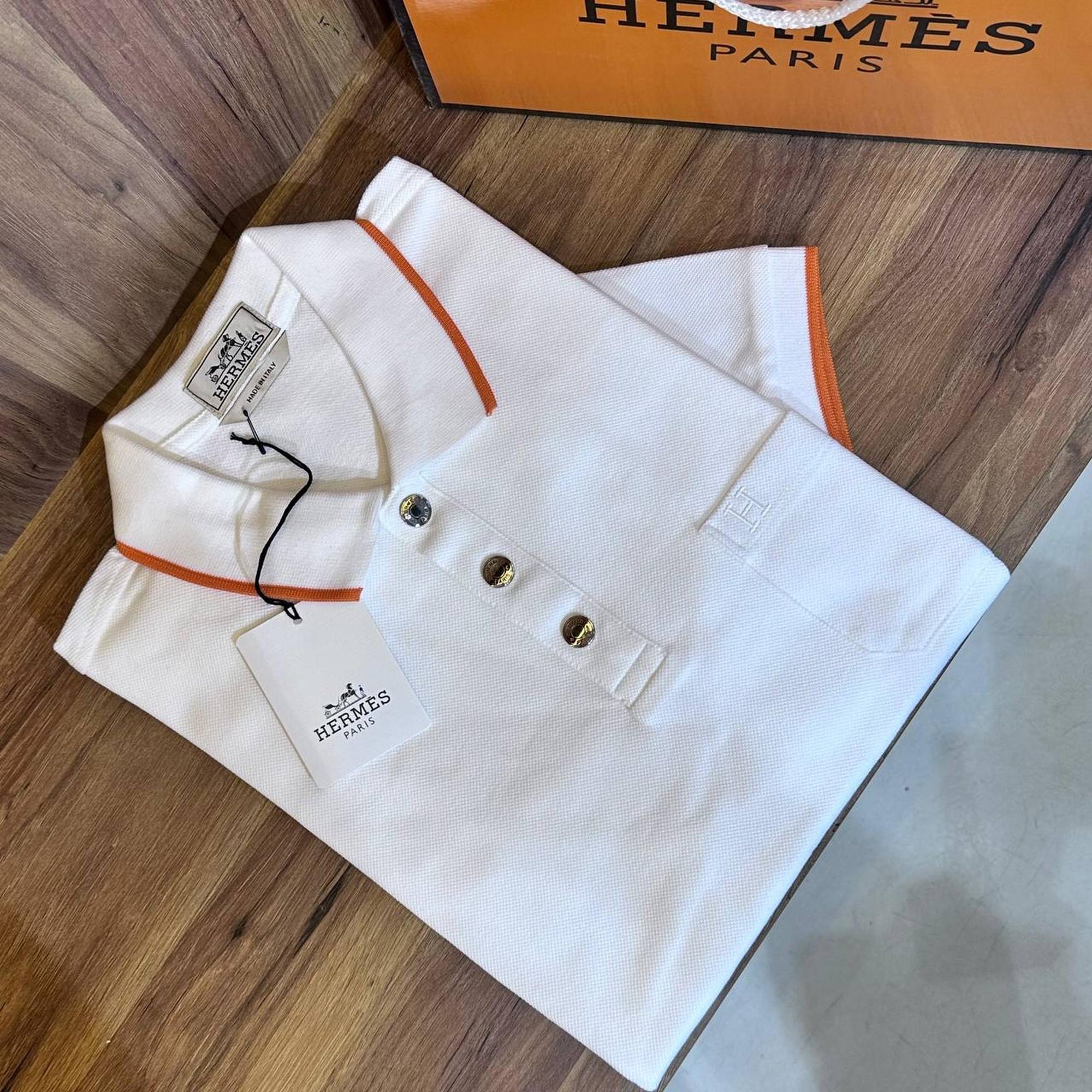 White Cotton Polo T-shirt