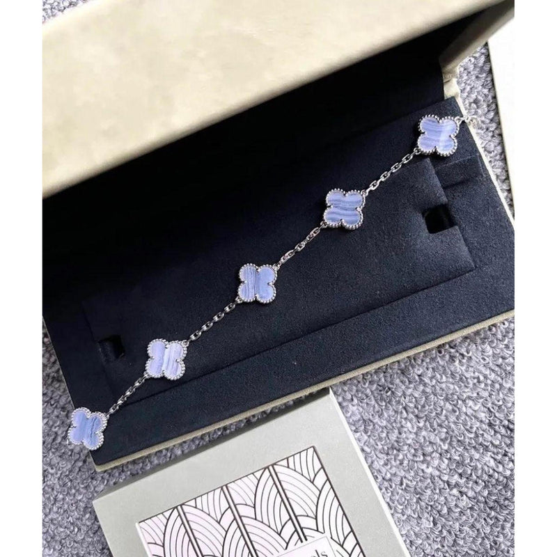 V Cleef Baby Blue Silver Bracelet (Box included)