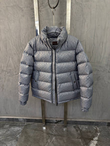 Grey Monogram Bomber Jacket