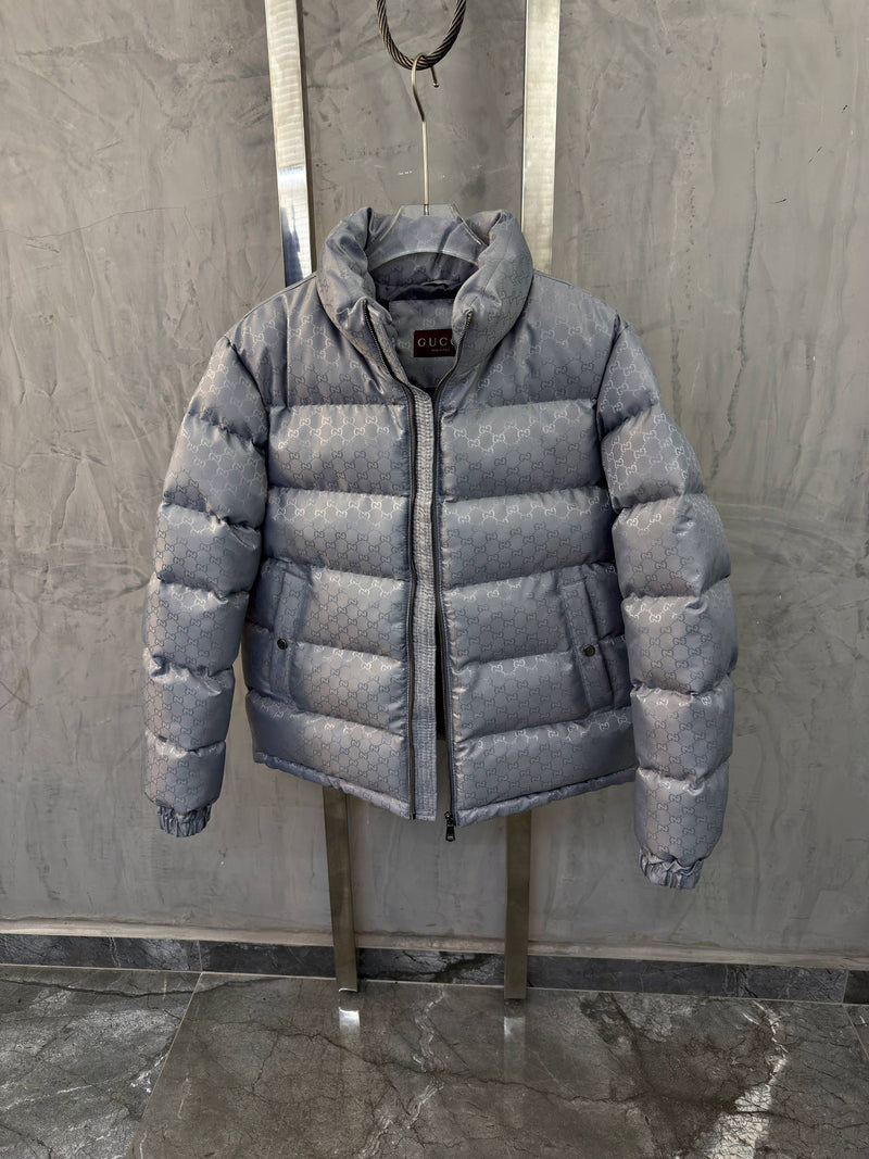 Grey Monogram Bomber Jacket