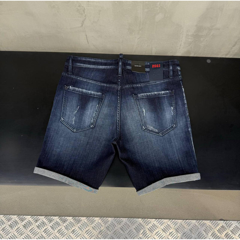 Blue Ripped Shorts