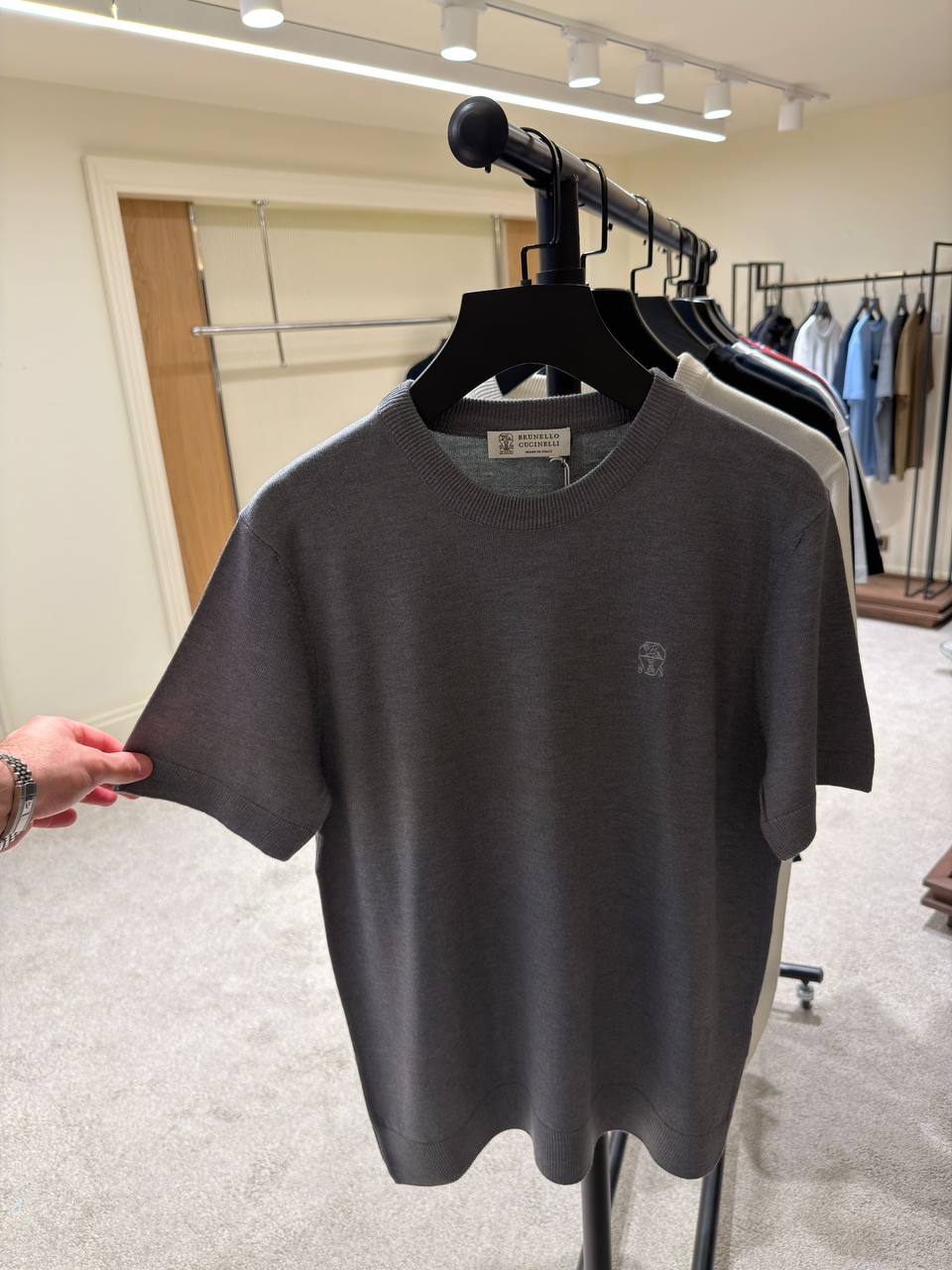 Grey Knitted T-shirt