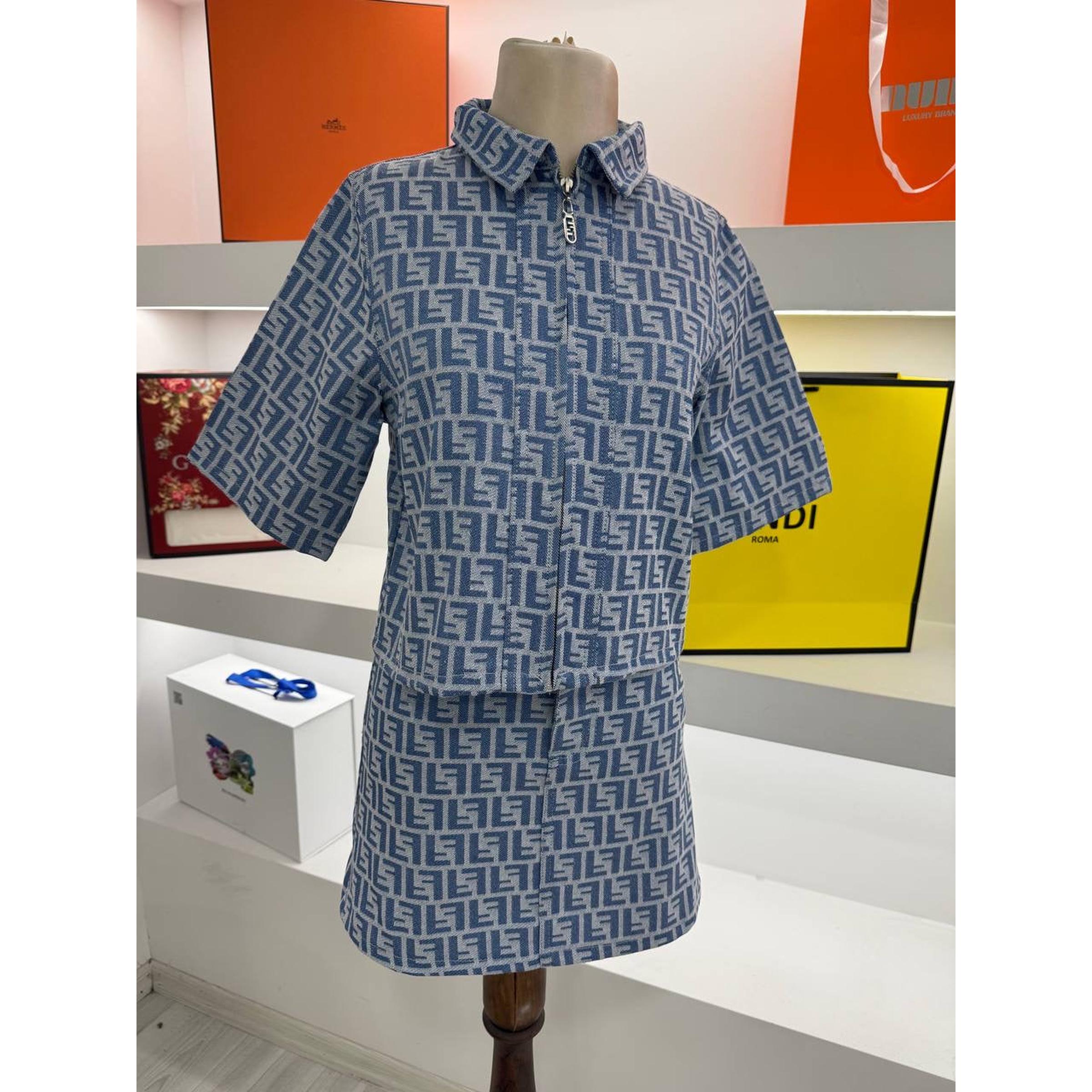 Plavi traper monogram ženski set