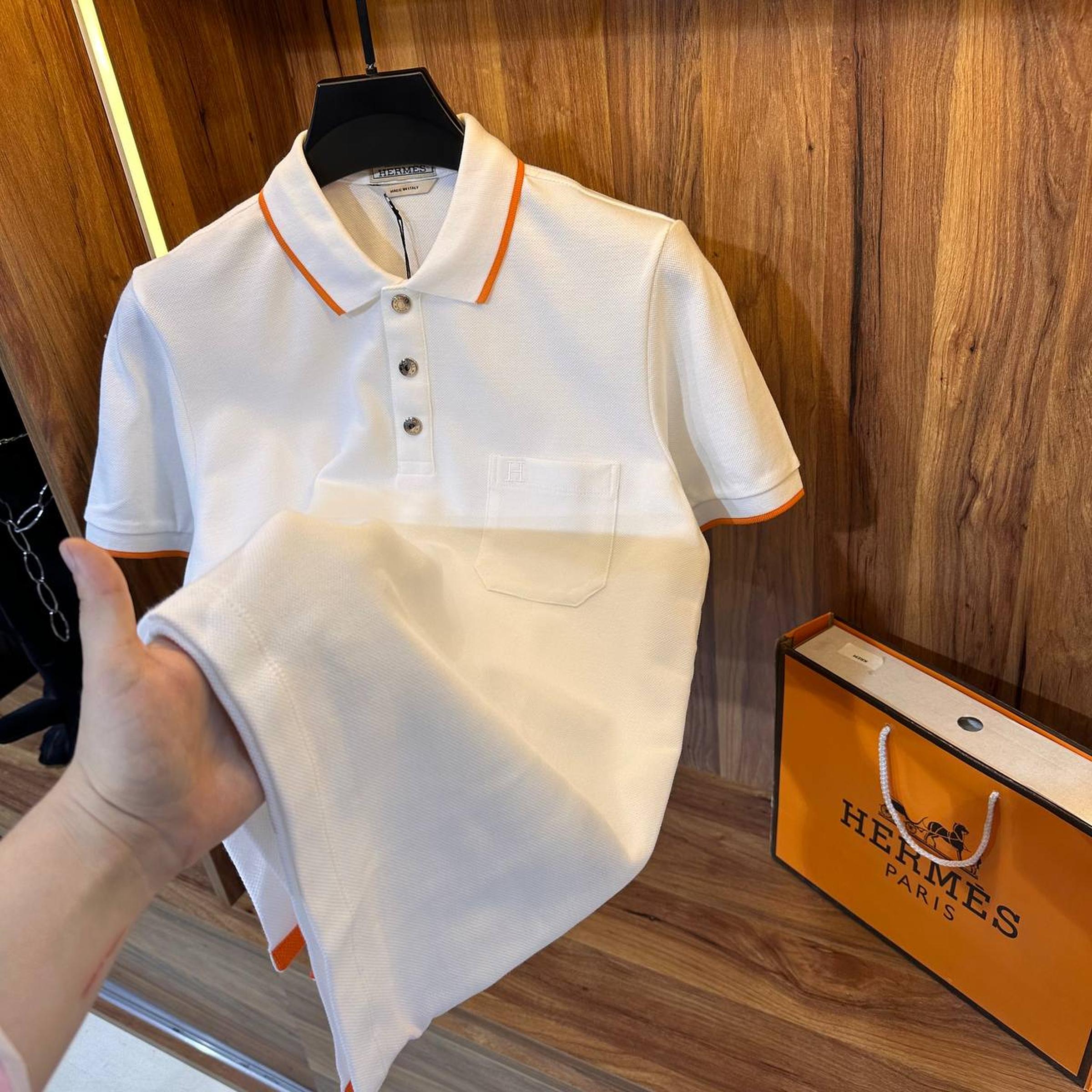 White Cotton Polo T-shirt