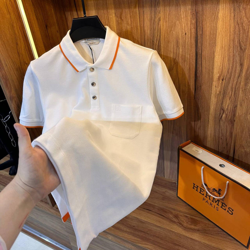 White Cotton Polo T-shirt